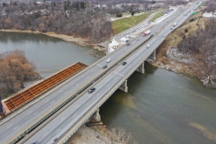 Grand River Bridge - girder launching