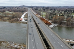Grand River Bridge - girder launching